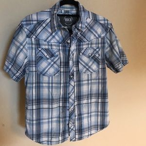 BKE Snap Button Down Athletic Fit Plaid Shirt